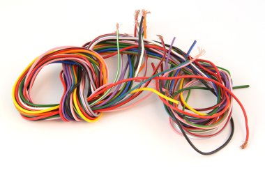 Close up of multicoloured wire clipart