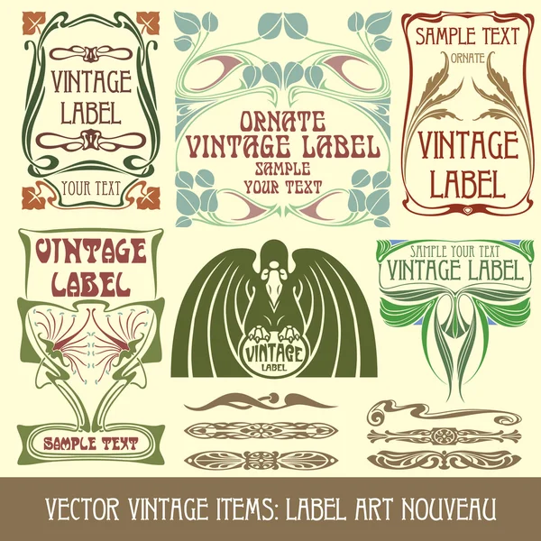 Label art nouveau — Stockvector