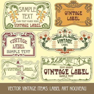 Label art nouveau clipart