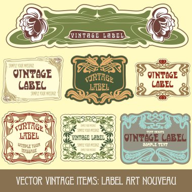 Label art nouveau clipart