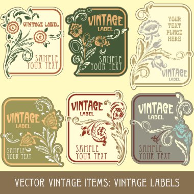 Label art nouveau clipart