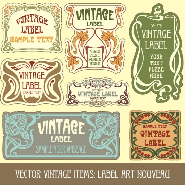 Label art nouveau — Stockvector