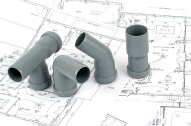 Throom renovation, pvc fittings for drainage clipart