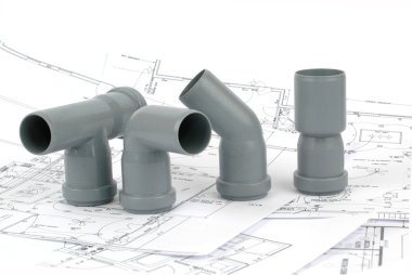 PVC fittings for drainage clipart