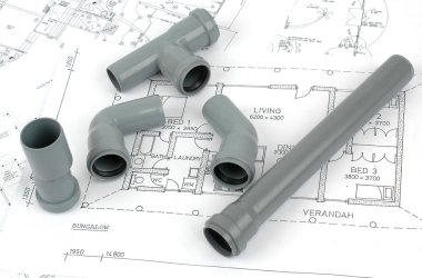 PVC fittings for drainage and plumbing plans clipart