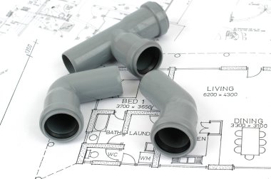 Plumbing plans and plumbing material clipart