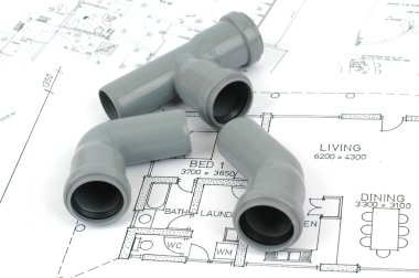 Plumbing plans and plumbing material clipart