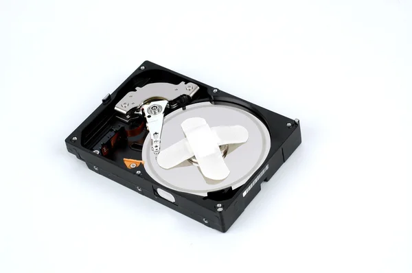 Close up of modern opened hard disk drive — Stock Photo, Image