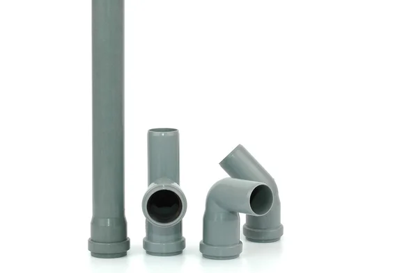 Foto de varios accesorios de PVC para drenaje — Foto de Stock