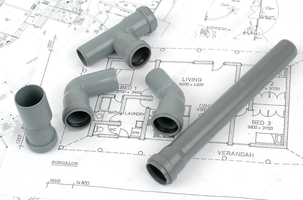 PVC fittings for drainage and plumbing plans