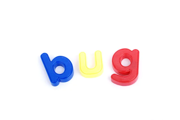 Πολύχρωμο bug γράμματα — Φωτογραφία Αρχείου