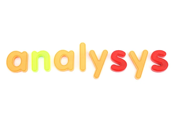 Analysys kolorowe litery — Zdjęcie stockowe