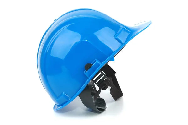 Blue safety helmet on the white background — Stock Photo, Image
