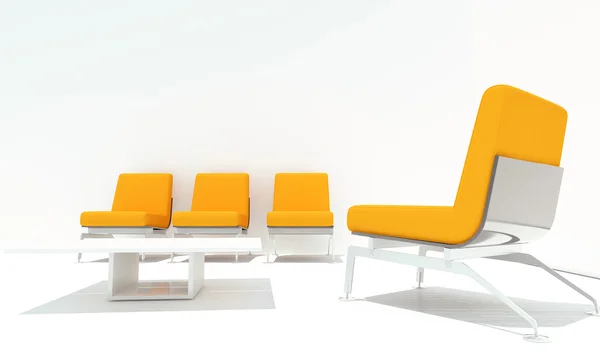 Interior branco e laranja — Fotografia de Stock
