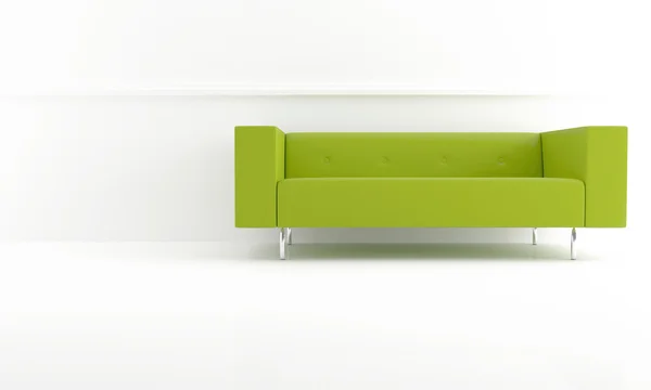 Zöld, modern kanapé — Stock Fotó