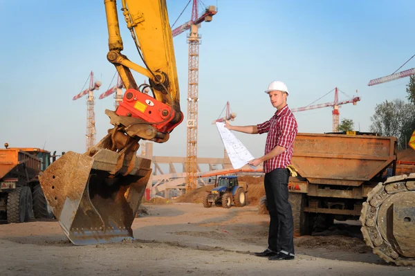 stock image Architect working outdoors on a construction