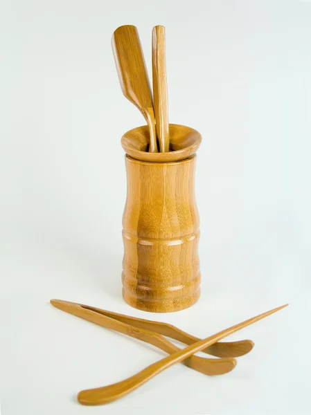 Ustensile de bucătărie din lemn — Fotografie, imagine de stoc