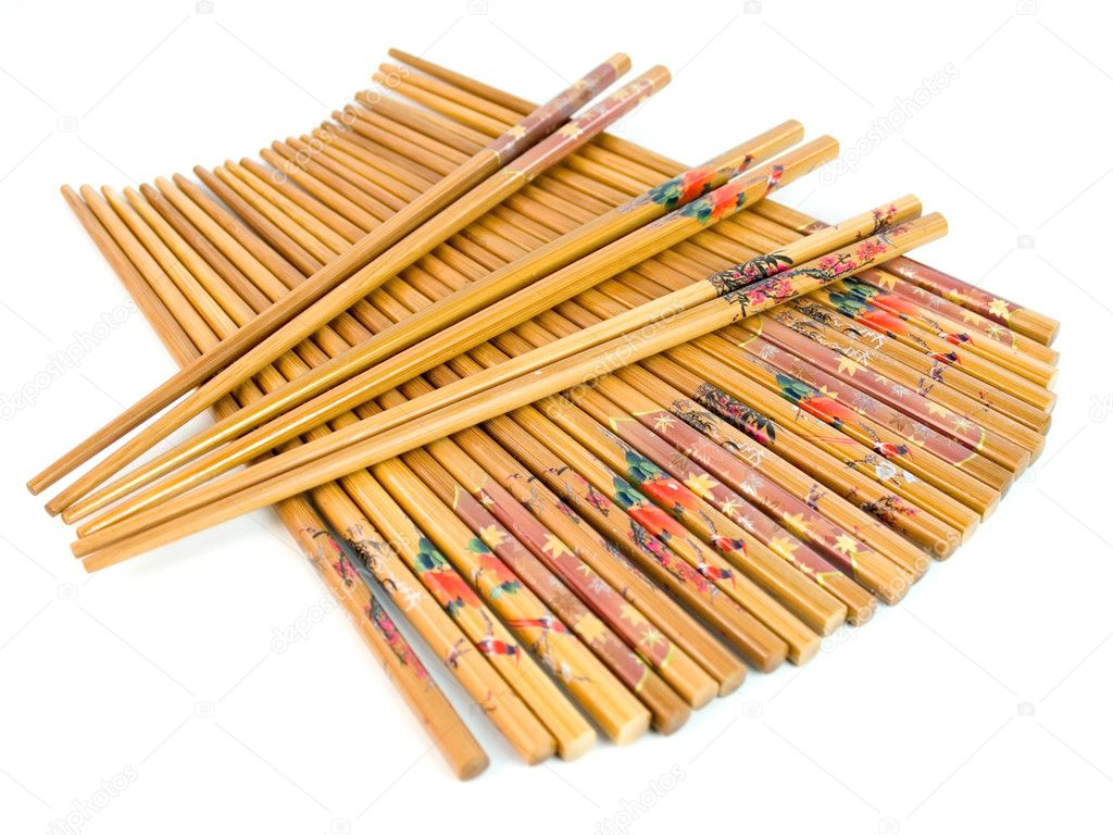 A lot of Chinese wooden chopsticks