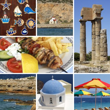 Greece vacation, collage clipart