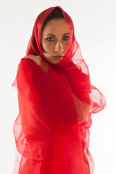 Mujer en rojo — Foto de Stock