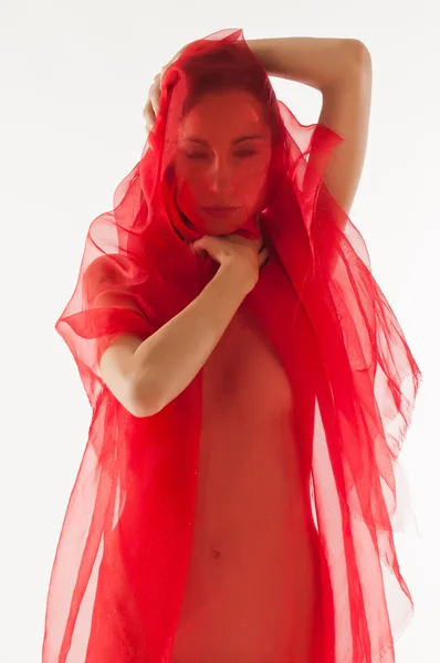 Kırmızılı kadın — Stok fotoğraf