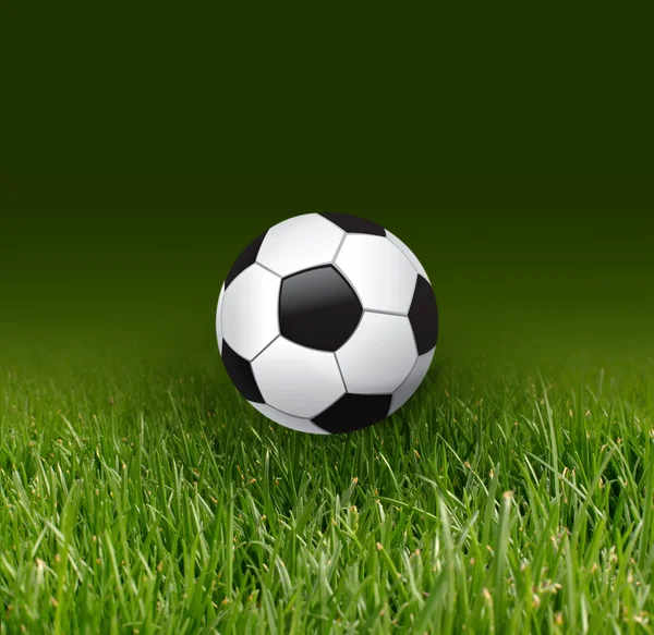 サッカーボールと草 — ストック写真