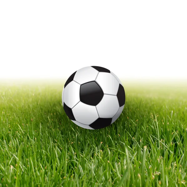 Futball-labda, zöld fű — Stock Fotó