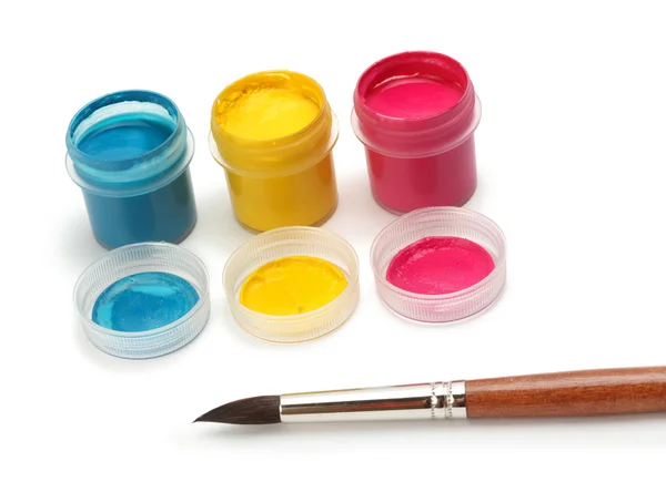 Artists brush and colors — Stock Photo, Image