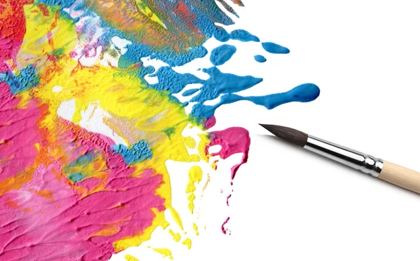 Brush and abstract paint — Stock Photo, Image