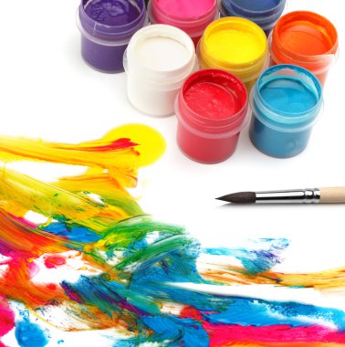 Paint brush and colors clipart