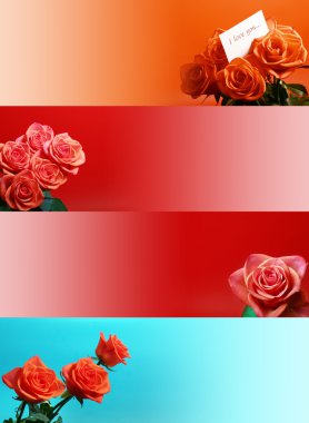 Web banners with rose clipart