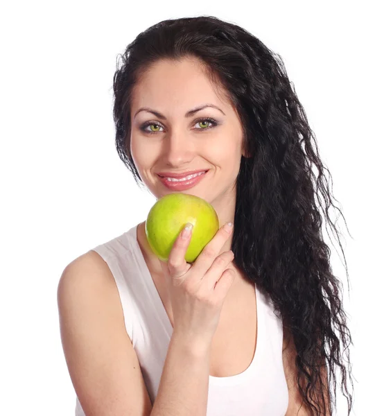 Жінка з apple — стокове фото