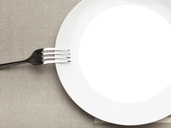 Plate with fork — Stock Photo, Image