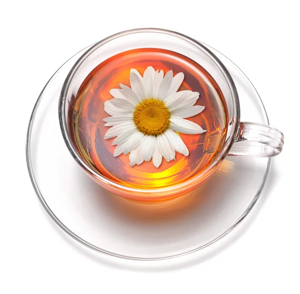 Tasse Tee mit Blume — Stockfoto
