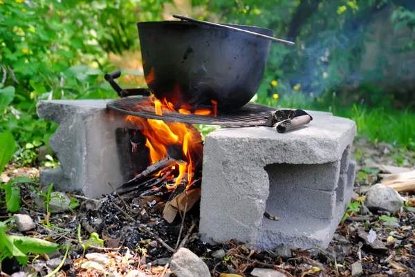 Pot di atas api — Stok Foto