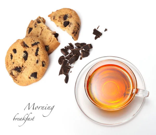 stock image Cup of tea and cookies