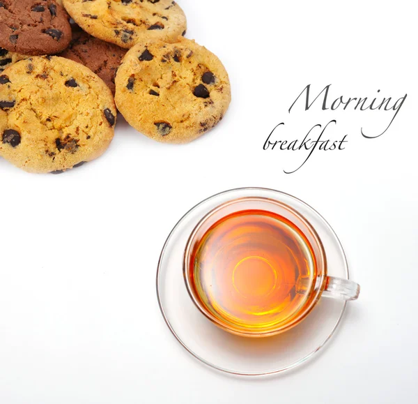 stock image Cup of tea and cookies