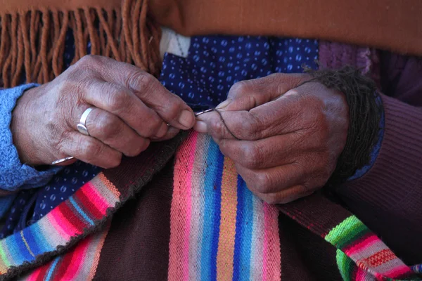 stock image Hands of the old peruvian woman