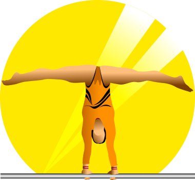 Female gymnast in sun clipart