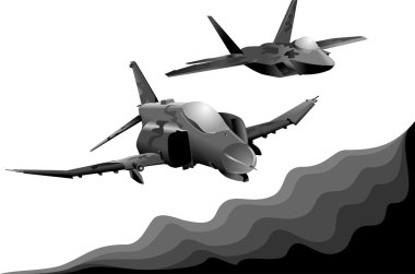 Two military aircraft clipart