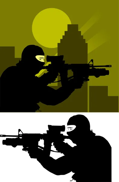Police Sniper — Image vectorielle
