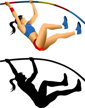 Pole vault clipart