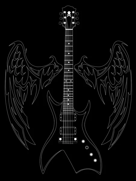 Guitar and wings — Stock Vector