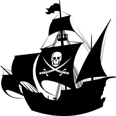 Pirate schooner clipart