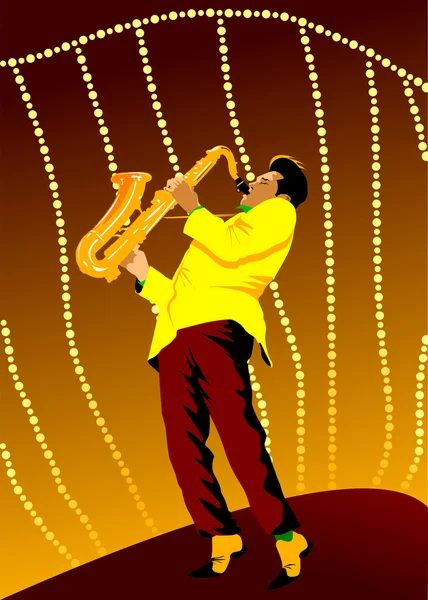 Saxofone retrô — Vetor de Stock