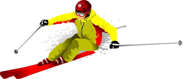 山スキーヤー — ストックベクタ