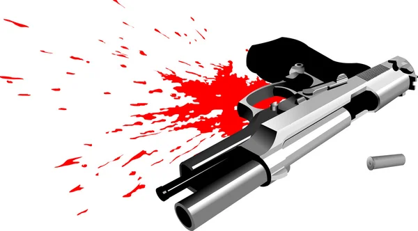 Gun en bloed — Stockvector