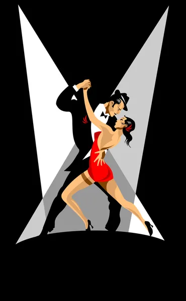 Tango dans le noir — Image vectorielle