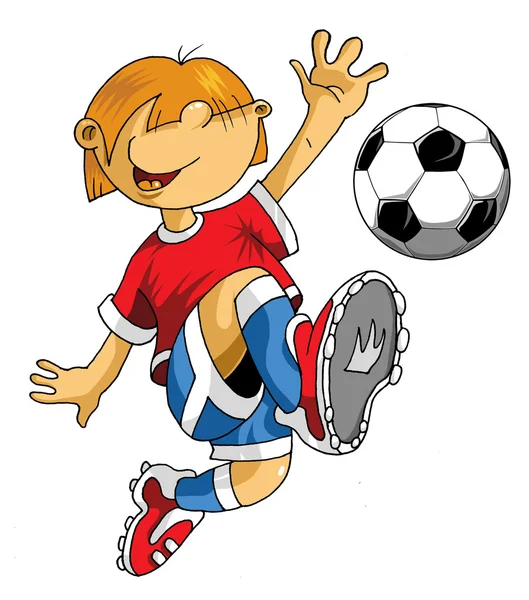 Petit joueur de football — Image vectorielle