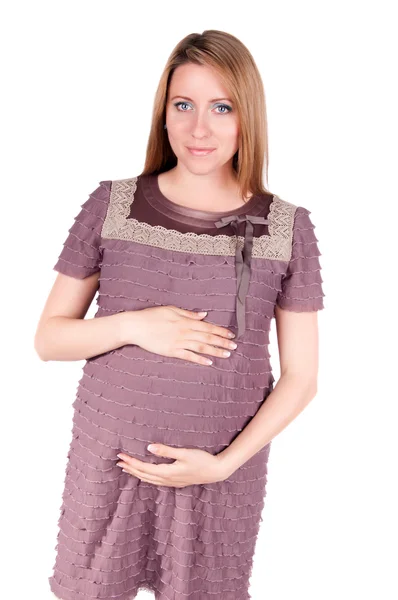 Retrato de mujer embarazada hermosa feliz —  Fotos de Stock